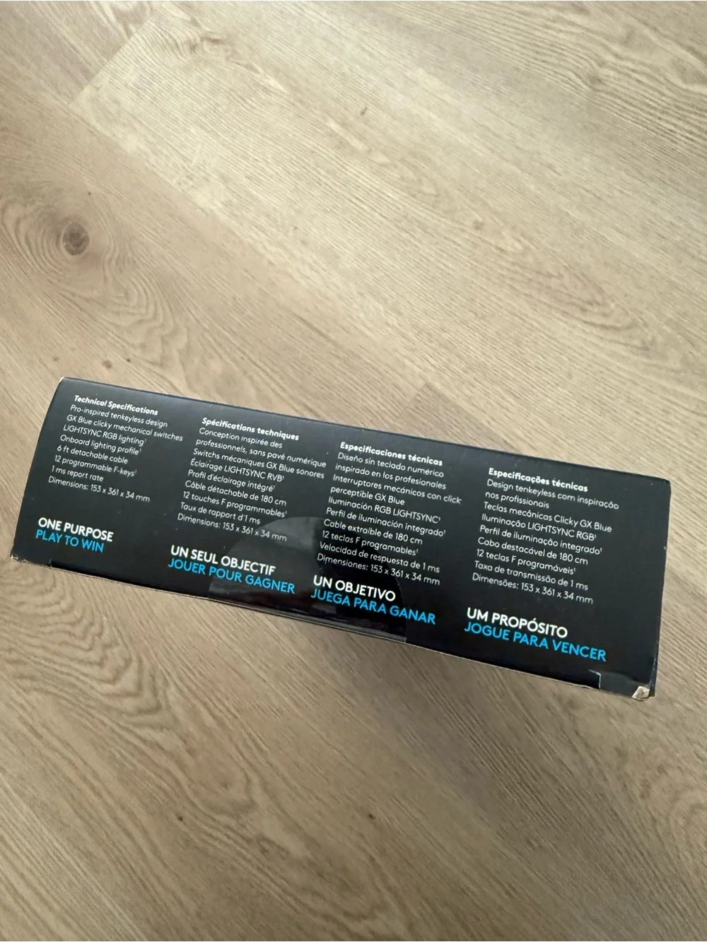 Logitech Gaming Keyboard Box with Black and Teal Accents